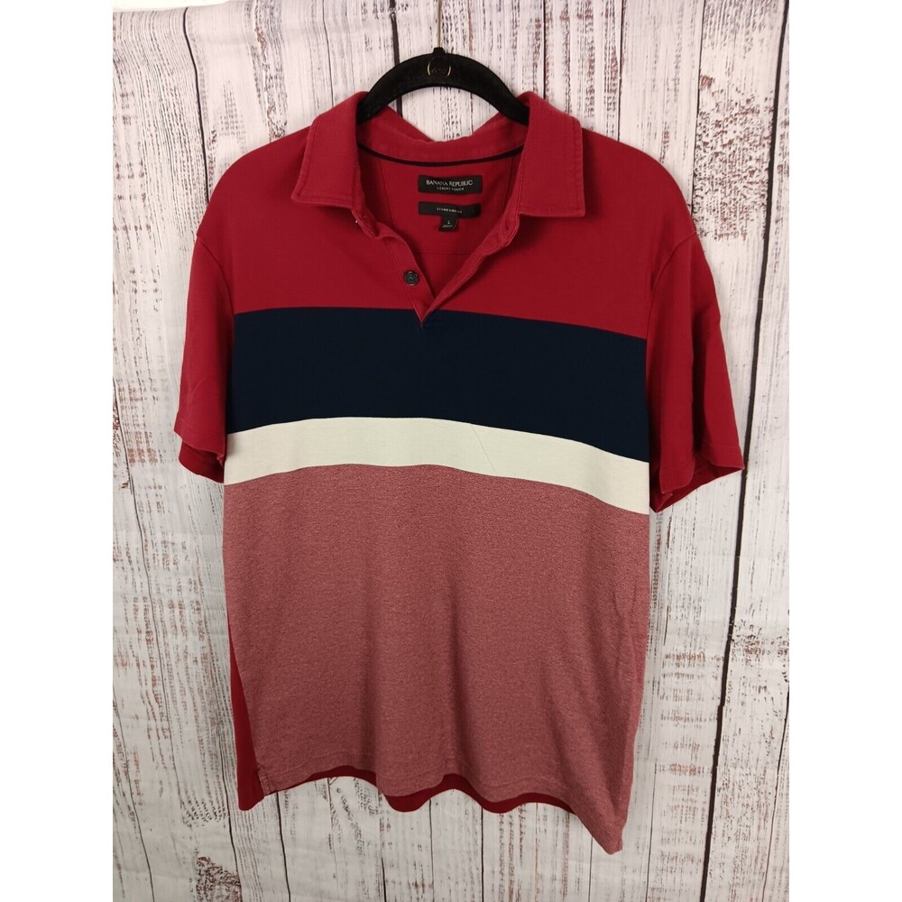 Banana Republic Luxury Touch Performance Shirt  Men’s Large Red Standard Fit